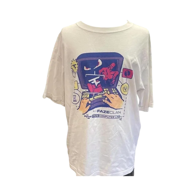 White T-Shirt, White / Black / Red