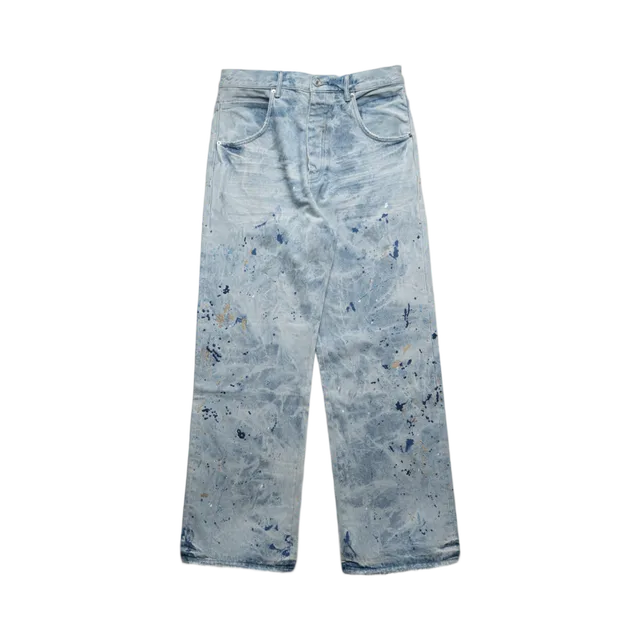 Purplebrand Jeans, Light Blue / Multicolor Paint Splatters (White / Black / Yellow / Red / Blue)