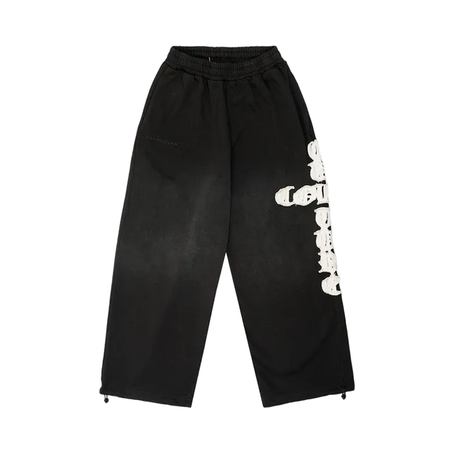 Black Sweatpants, Black / White