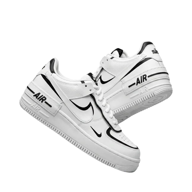 White With Black Custom Artwork Sneakers, White With Black Custom Artwork