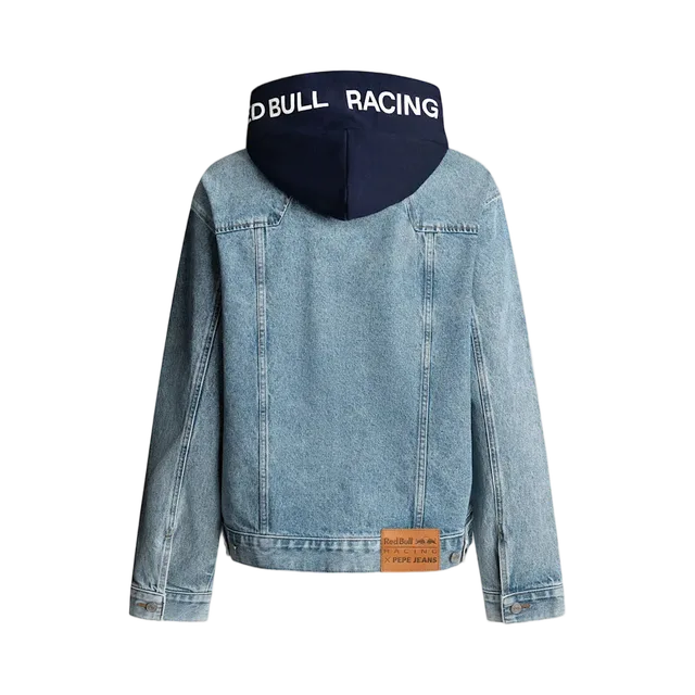 Red Bull Jacket in Light Wash Blue / Orange / Red