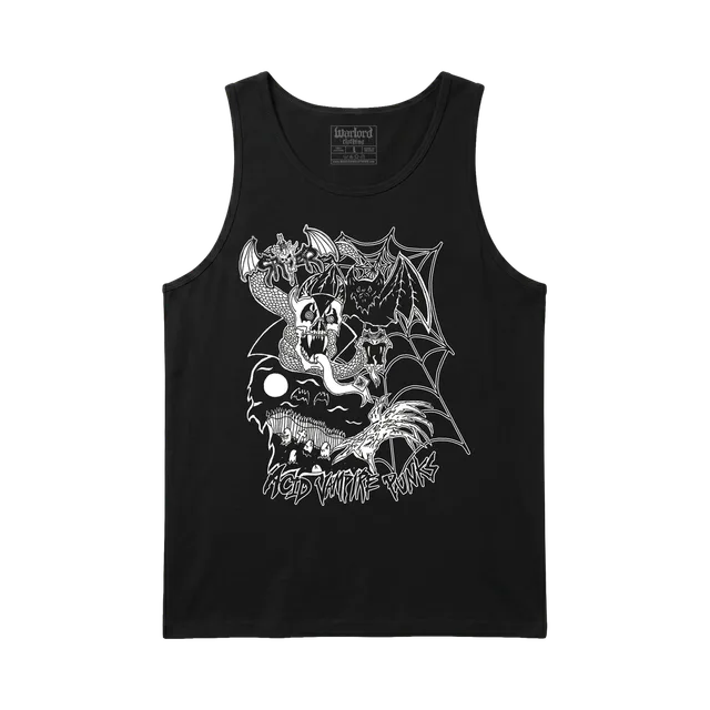 Black Tank-Top, Black / White