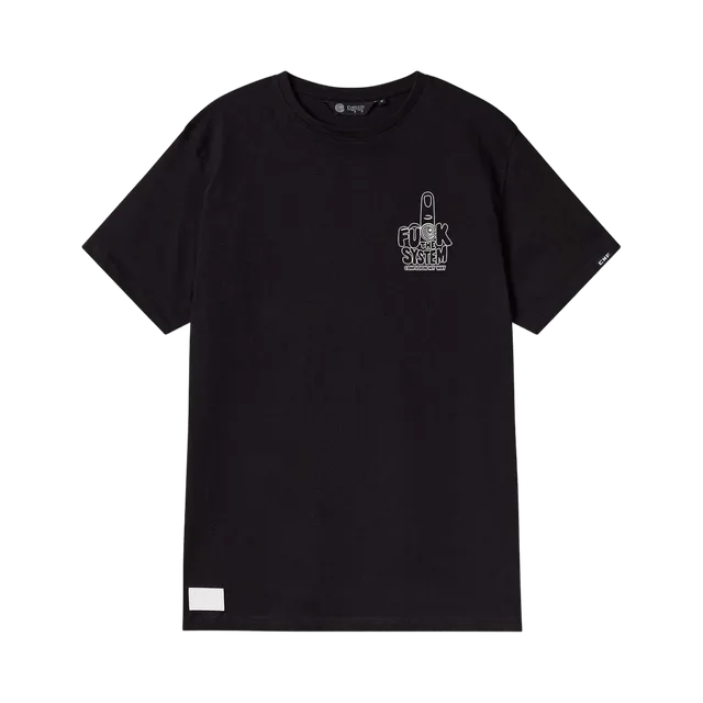 Black T-Shirt, Black / Red
