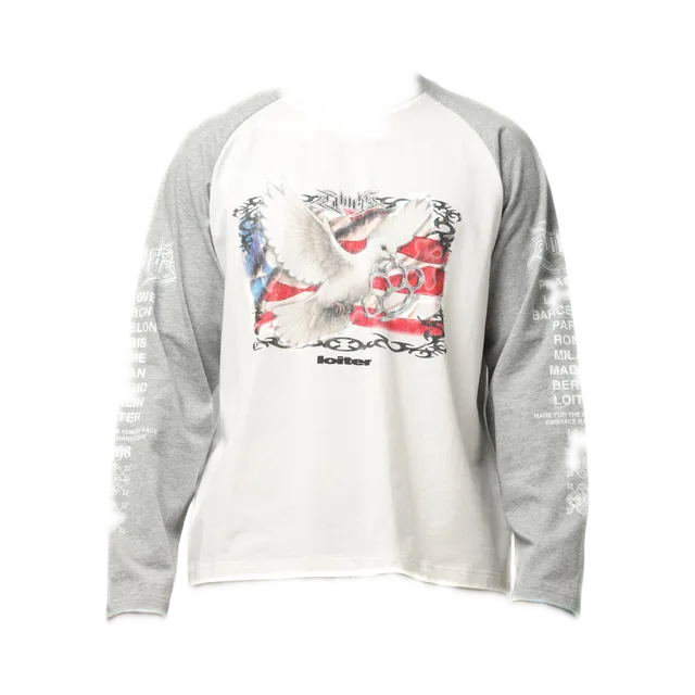 Grey Long-Sleeve, Grey / White / Beige