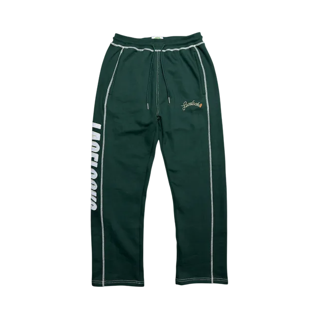 Olive Green Sweatpants, Olive Green / White