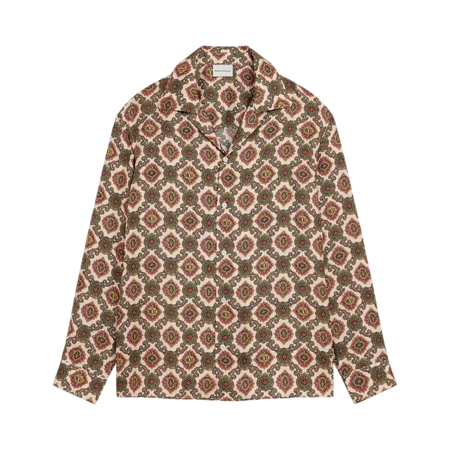 Beige Shirt, Beige / Grey / And Dark Brown