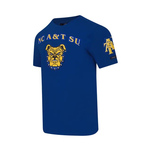 North Carolina A&t State University T-Shirt, Royal Blue With Yellow And White Accents