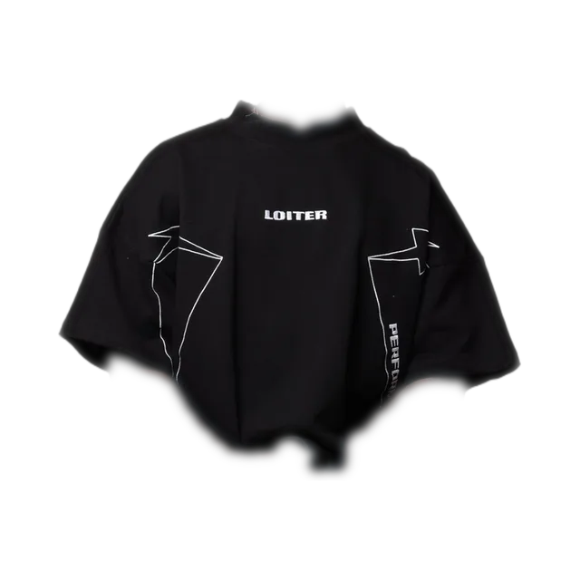 Black With White Graphics T-Shirt, Black With White Graphics