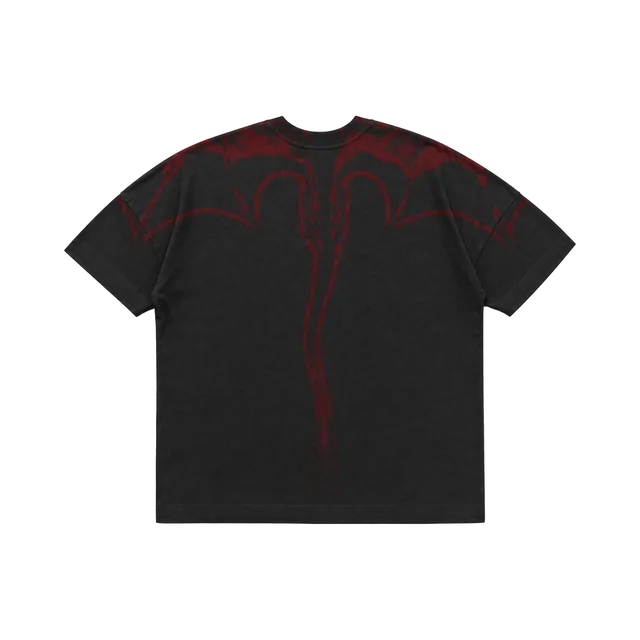 Black T-Shirt, Black / Red / Orange