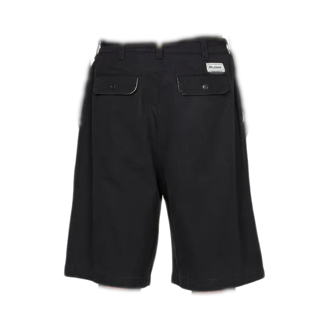 Black With Red And White Graphic Accent At Hem Shorts, Black With Red And White Graphic Accent At Hem