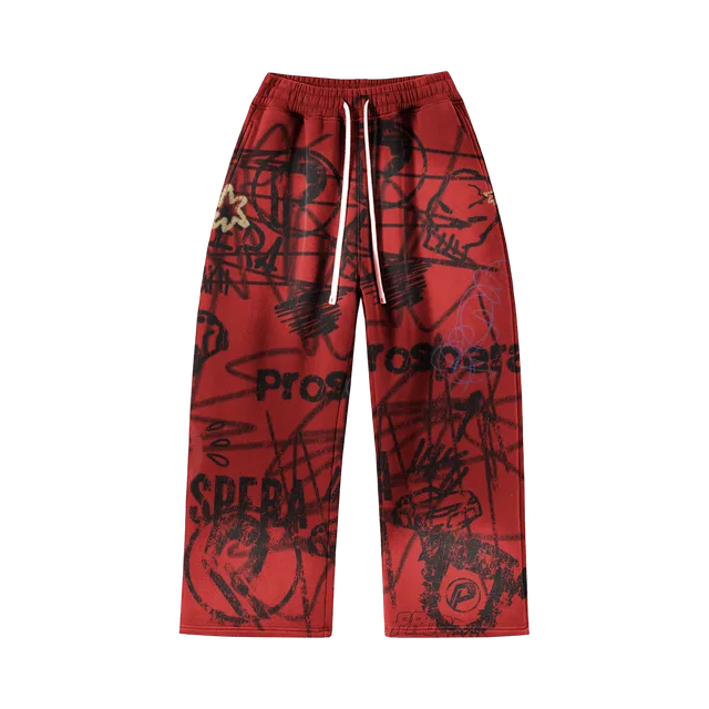 Red And Black Sweatpants, Red And Black