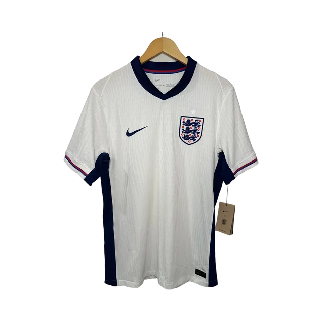 England National Football Team Crest Jersey, White / Navy Blue