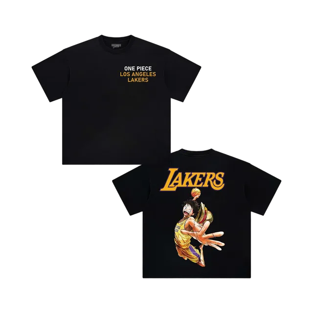 Los Angeles Lakers X One Piece -Luffy Tee 2 in Black / Yellow / White