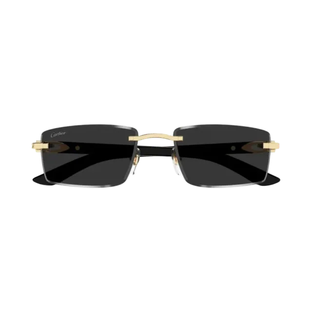 Cartier Sunglasses, Black / Silver / Clear Rhinestones