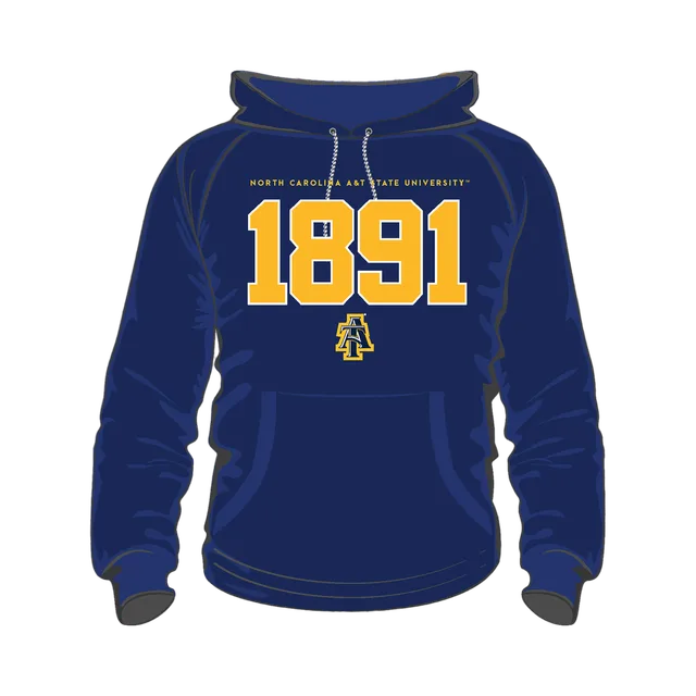 North Carolina A&t State University Hoodie, Royal Blue / White / Gold