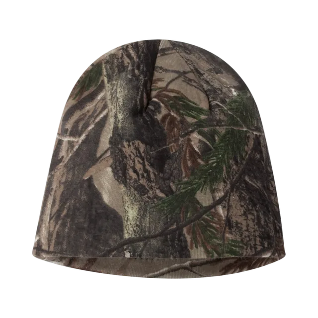 Ebf Beanie, Multi-Color Tree Camouflage Pattern With Orange Logo