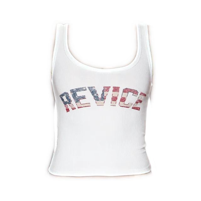 Off-White With Red Graphic Print Tank-Top, Off-White With Red Graphic Print