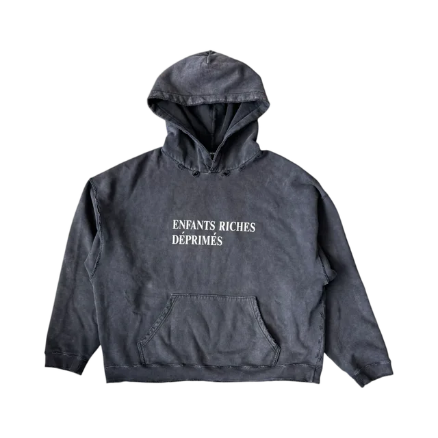 Enfants Riches Deprimes Black & White Classic Logo Hoodie, Black / White