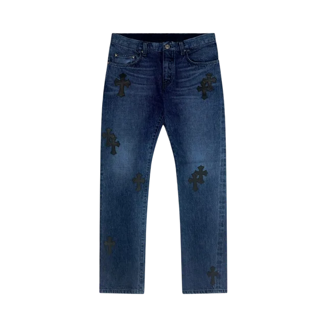 Black With Blue Patches Pants, Black With Blue Patches