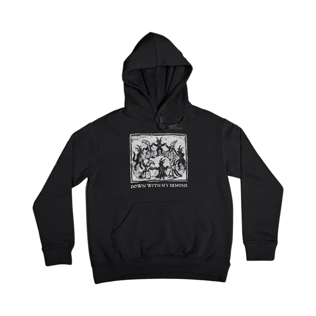 Black Hoodie, Black / White / Grey