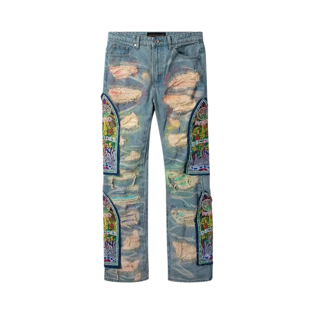 Light Blue Jeans, Light Blue / Pink / Green / Yellow / Multicolor