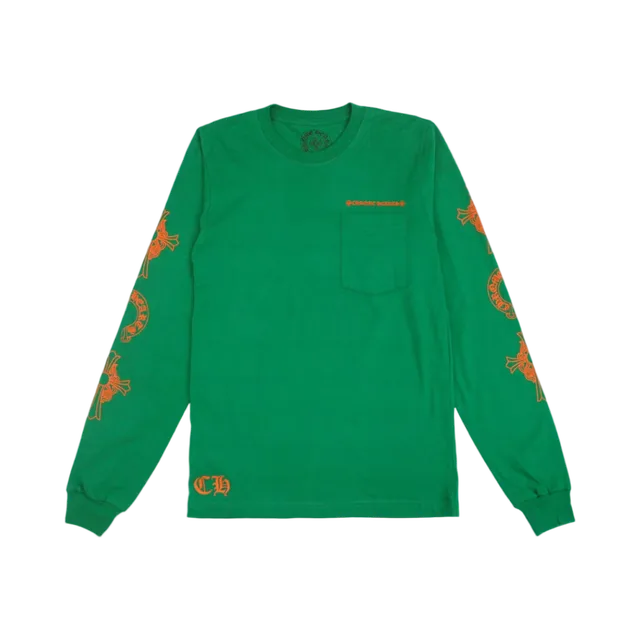 Chrome Hearts Long-Sleeve, Dark Green / Yellow