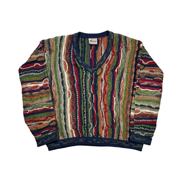 Multi-Color Sweater in Multi-Color / Striped / Red / Yellow / Blue / Green / Purple / Black