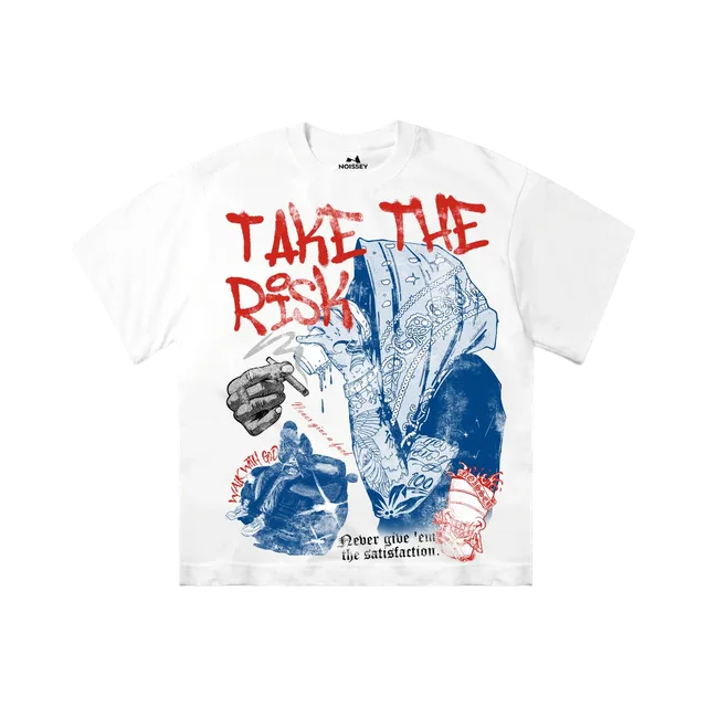 White T-Shirt, White / Red / Blue / Black