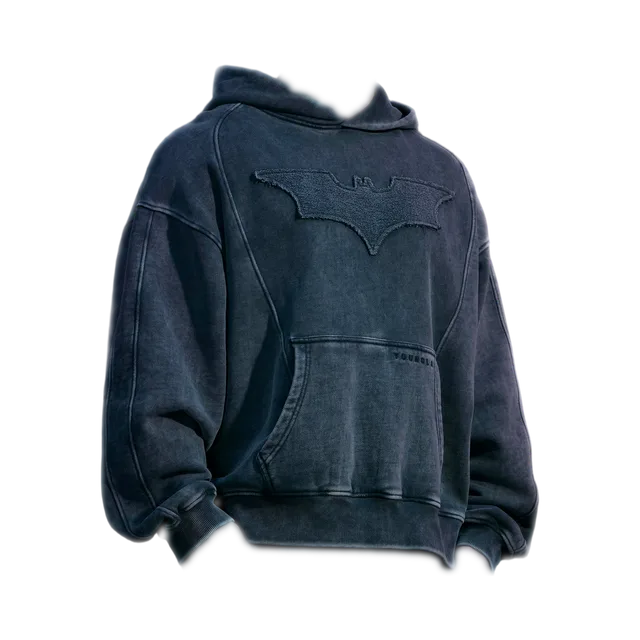 Grey Hoodie, Grey / Dark Grey / Washed Black