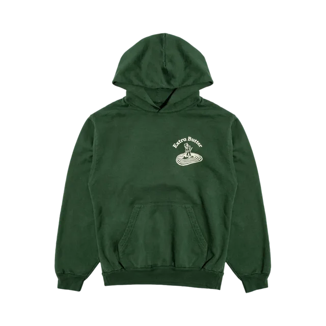 Extra Butter Hoodie, Lime Green With White And Red Accents