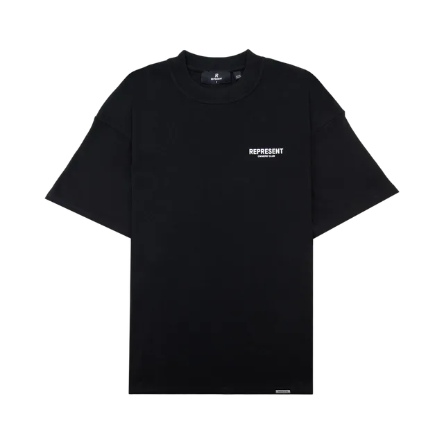 Represent Owners Club T-Shirt Black in Black / White