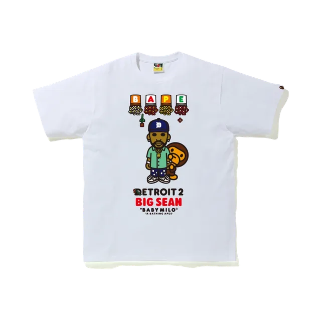A Bathing Ape X Big Sean Detroit 2 Baby Milo Tee - White, White With Multicolored Graphic