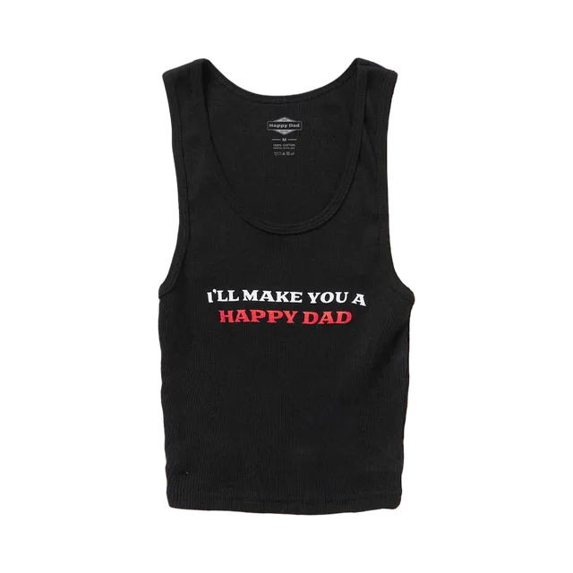 Black Tank-Top, Black / Multicolored Graphic