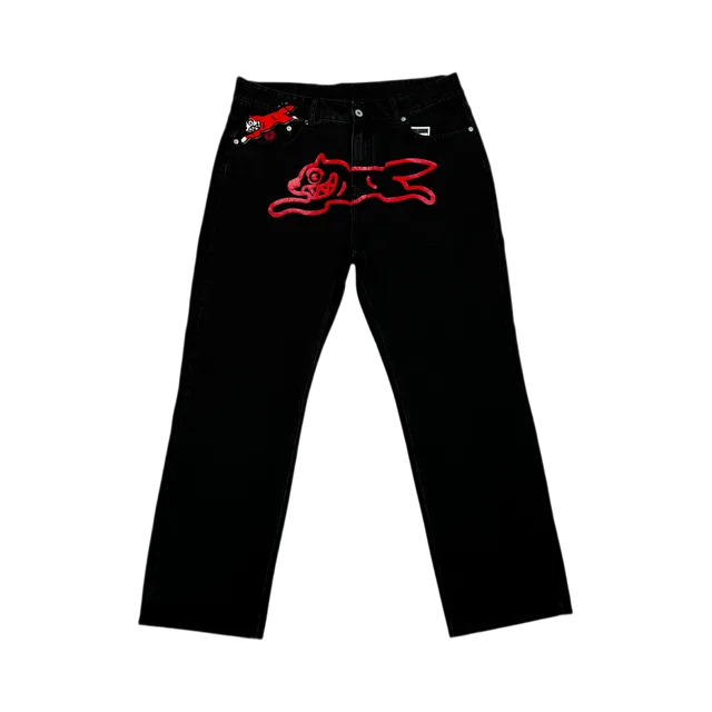 Billionaire Boys Club X Ice Cream Red Running Dog  Black Jean, Black / Red
