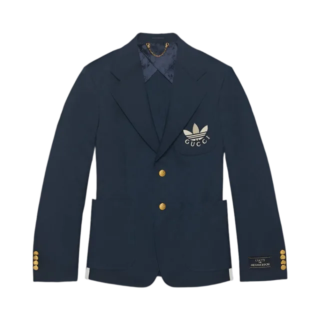 Gucci Adidas X Gucci Polyester Formal Jacket Navy, Navy Blue / White