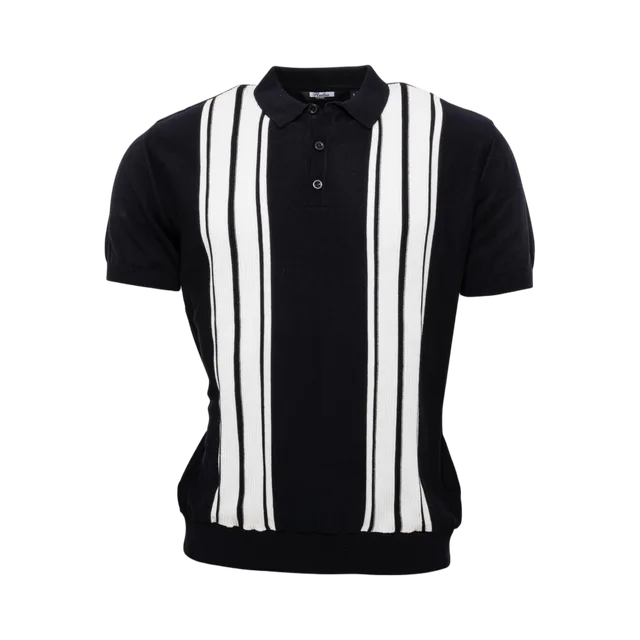 Cadillac Shirt, Navy Blue And White With Gold Accent