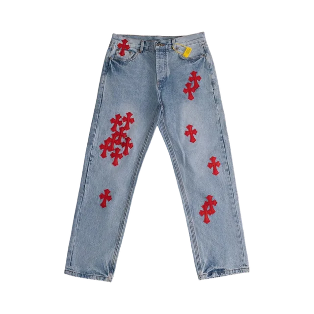 Chrome Hearts Jeans, Light Blue / Black