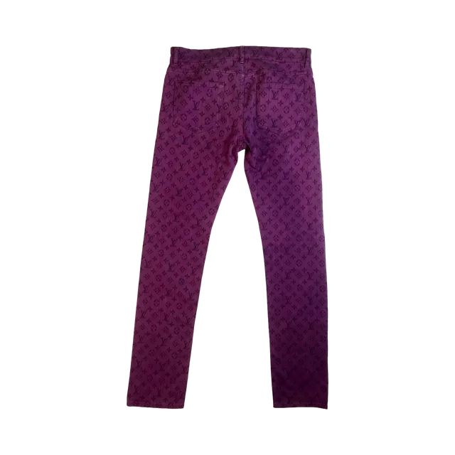 Louis Vuitton 'monogram Denim' Purple Jeans, Purple