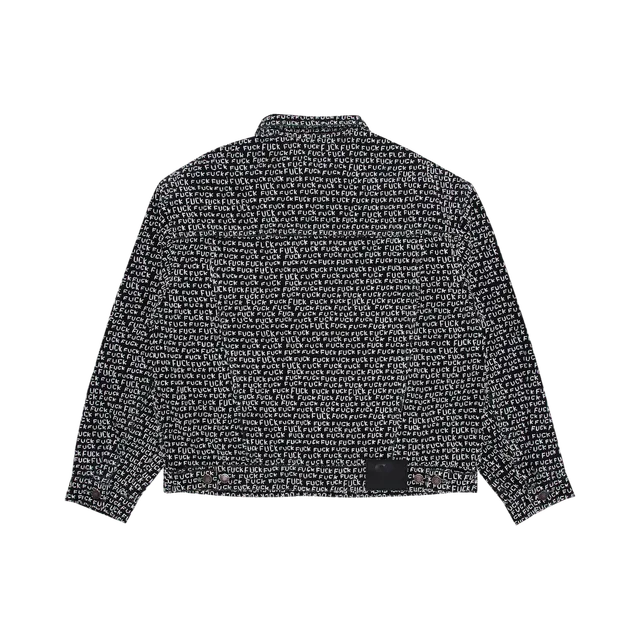Supreme Fuck Stitch Denim Trucker Jacket Black, Black And White