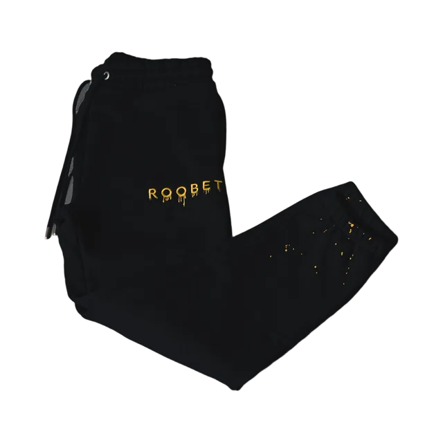 Roobet Drip Sweatpants, Black / Gold
