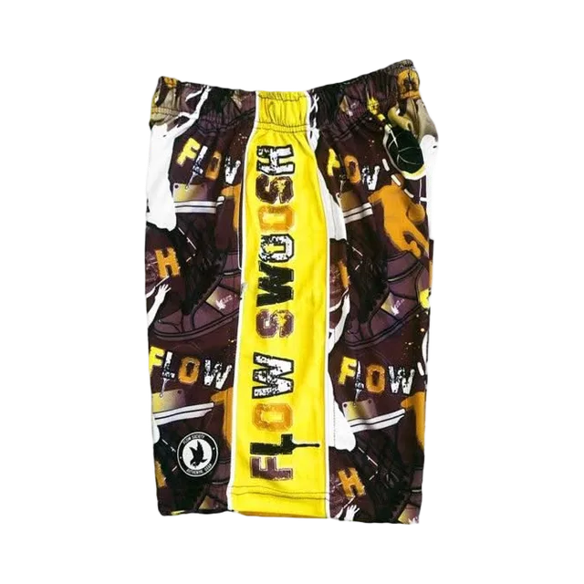 Maroon Shorts, Maroon / Yellow / White